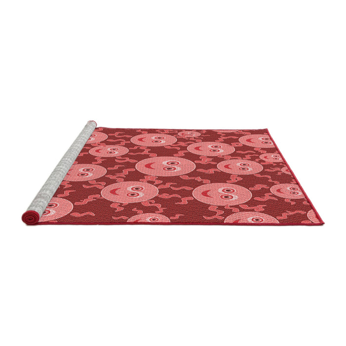 Sideview of Machine Washable Transitional Red Rug, wshpat2995rd