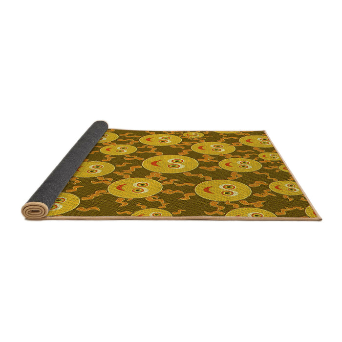 Thickness of Patterned Mahogany Brown Rug, pat2995yw