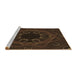 Sideview of Machine Washable Transitional Saddle Brown Rug, wshpat2996brn