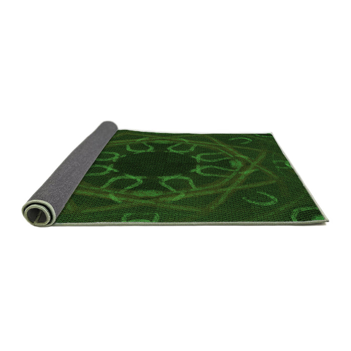 Thickness of Patterned Green Rug, pat2996grn