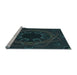 Sideview of Machine Washable Transitional Blue Rug, wshpat2996lblu