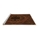 Sideview of Machine Washable Transitional Mahogany Brown Rug, wshpat2996org