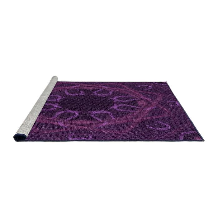 Sideview of Machine Washable Transitional Dark Purple Rug, wshpat2996pur