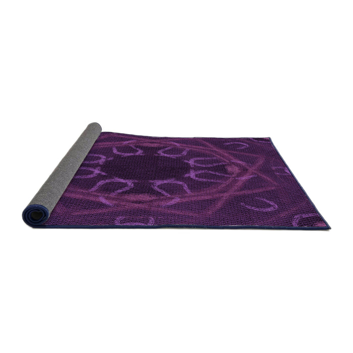 Thickness of Patterned Dark Purple Rug, pat2996pur