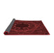 Thickness of Patterned Maroon Red Rug, pat2996rd