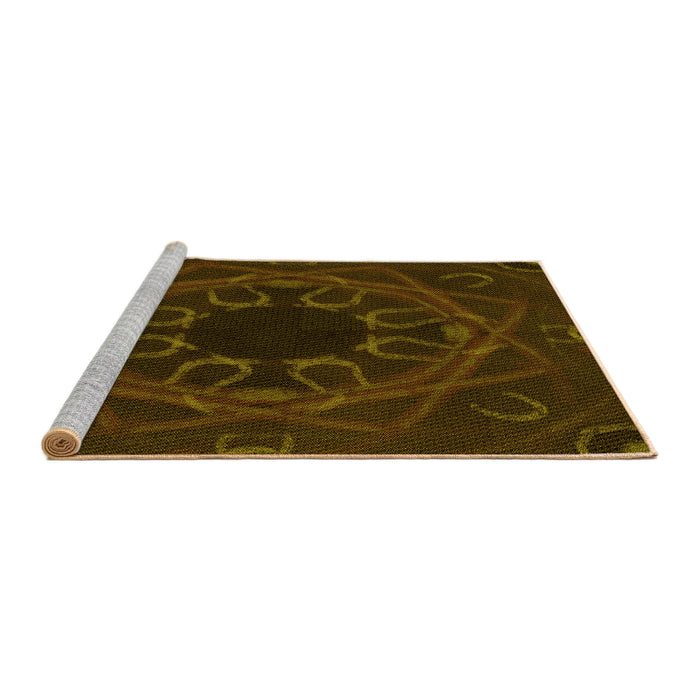Sideview of Machine Washable Transitional Dark Bronze Brown Rug, wshpat2996yw