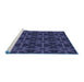 Sideview of Machine Washable Transitional Night Blue Rug, wshpat2997blu