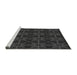 Sideview of Machine Washable Transitional Midnight Gray Rug, wshpat2997gry