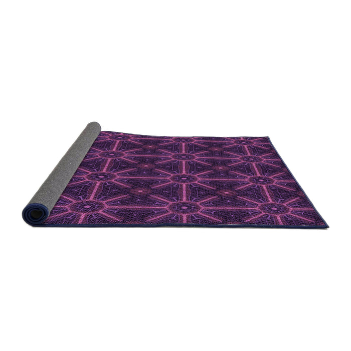 Thickness of Patterned Dark Orchid Purple Rug, pat2997pur