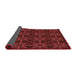 Thickness of Patterned Maroon Red Rug, pat2997rd