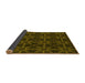 Thickness of Patterned Dark Yellow Green Rug, pat2997yw