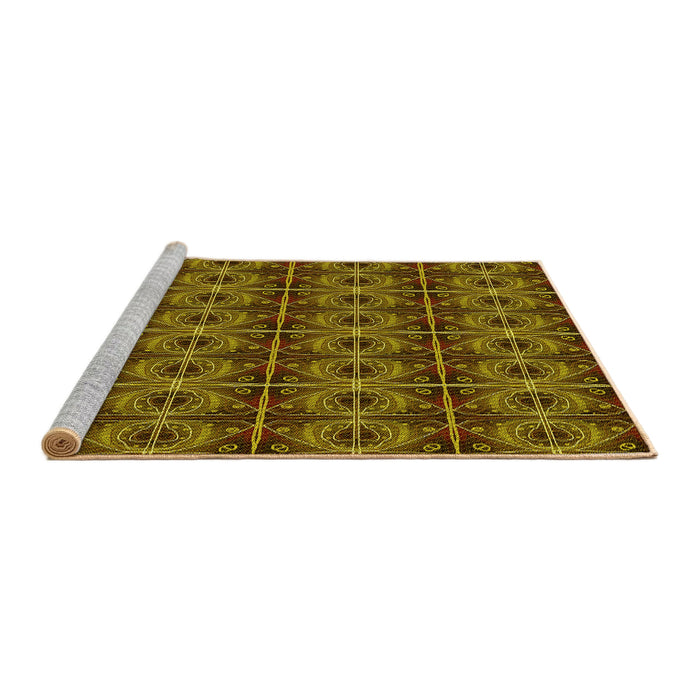 Sideview of Machine Washable Transitional Night Red Rug, wshpat2998yw