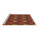 Sideview of Machine Washable Transitional Red Rug, wshpat2999brn