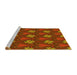 Sideview of Machine Washable Transitional Tomato Red Rug, wshpat2999yw