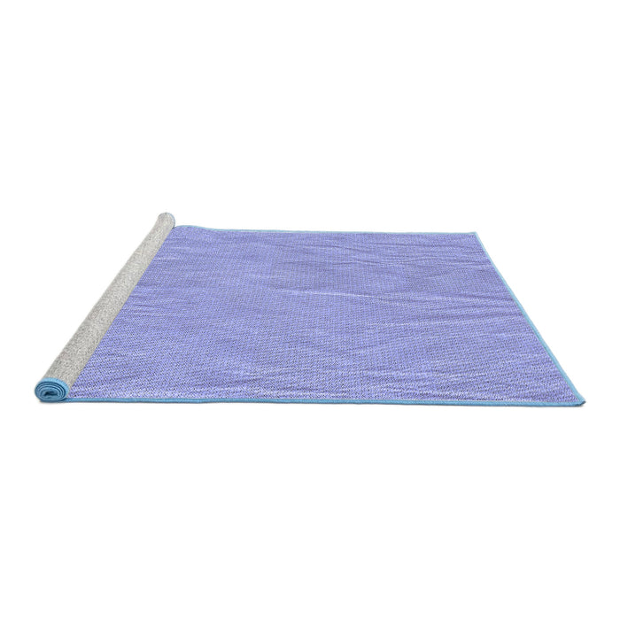 Sideview of Machine Washable Transitional Light Slate Blue Rug, wshpat3blu