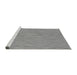 Sideview of Machine Washable Transitional Platinum Gray Rug, wshpat3gry