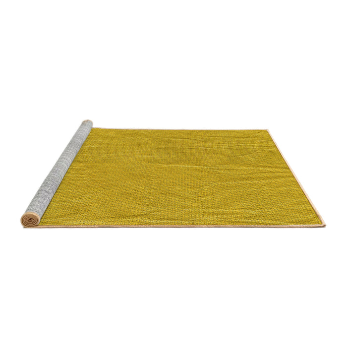 Sideview of Machine Washable Transitional Deep Yellow Rug, wshpat3yw