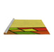 Sideview of Machine Washable Transitional Yellow Rug, wshpat30yw