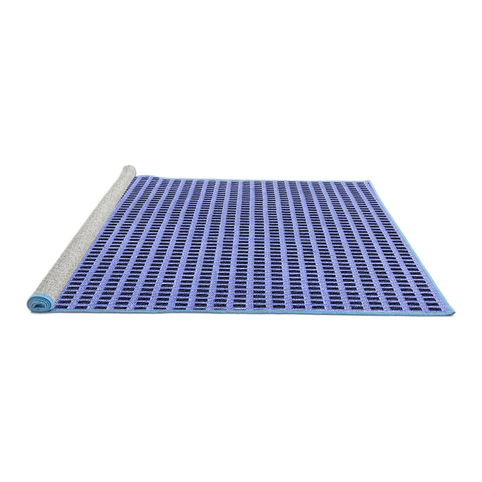 Sideview of Machine Washable Transitional Blue Rug, wshpat300blu