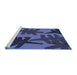 Sideview of Machine Washable Transitional Dark Slate Blue Rug, wshpat3000blu