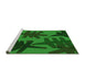 Sideview of Machine Washable Transitional Deep Emerald Green Rug, wshpat3000grn