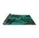 Thickness of Patterned Deep Teal Green Rug, pat3000lblu