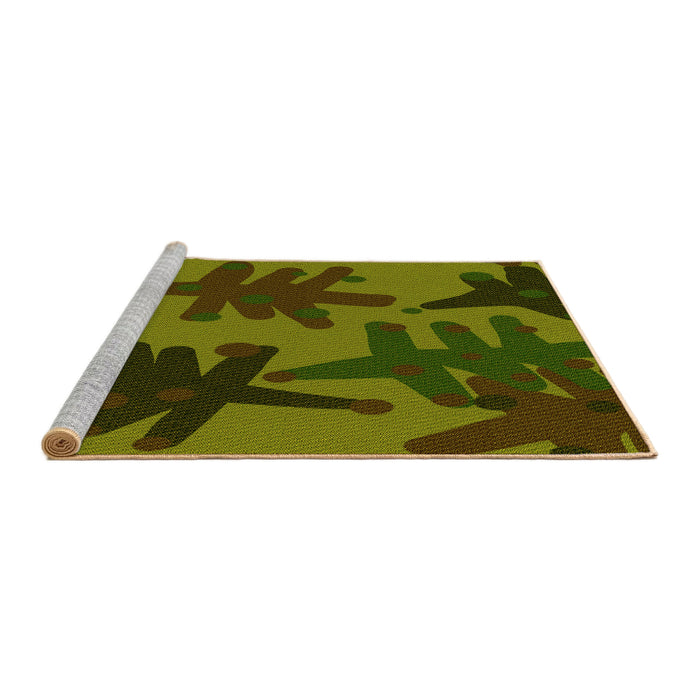 Sideview of Machine Washable Transitional Chocolate Brown Rug, wshpat3000yw