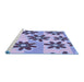 Sideview of Machine Washable Transitional Deep Periwinkle Purple Rug, wshpat3001blu