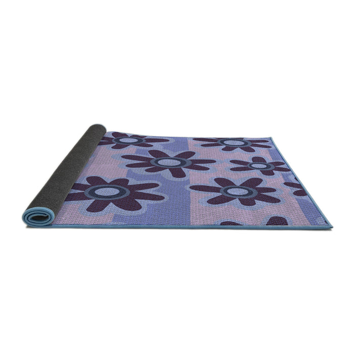Thickness of Patterned Deep Periwinkle Purple Rug, pat3001blu