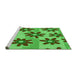 Sideview of Machine Washable Transitional Seaweed Green Rug, wshpat3001grn