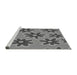 Sideview of Machine Washable Transitional Grey Gray Rug, wshpat3001gry