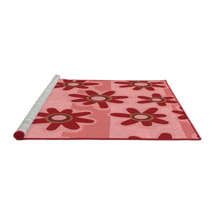 Sideview of Machine Washable Transitional Red Rug, wshpat3001rd