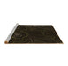 Sideview of Machine Washable Transitional Black Rug, wshpat3002brn