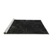 Sideview of Machine Washable Transitional Black Rug, wshpat3002gry