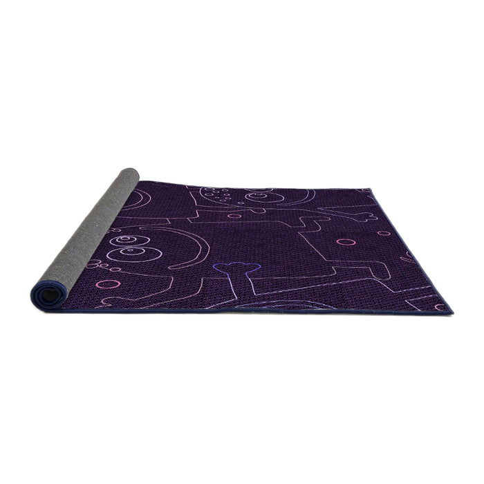 Thickness of Patterned Purple Rug, pat3002pur