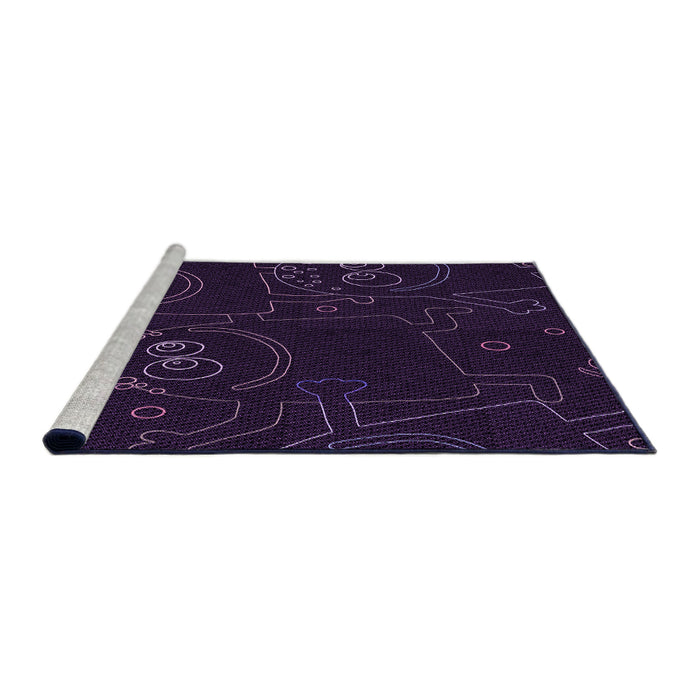 Sideview of Machine Washable Transitional Purple Rug, wshpat3002pur
