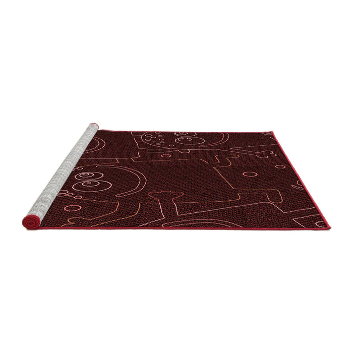 Sideview of Machine Washable Transitional Chocolate Brown Rug, wshpat3002rd
