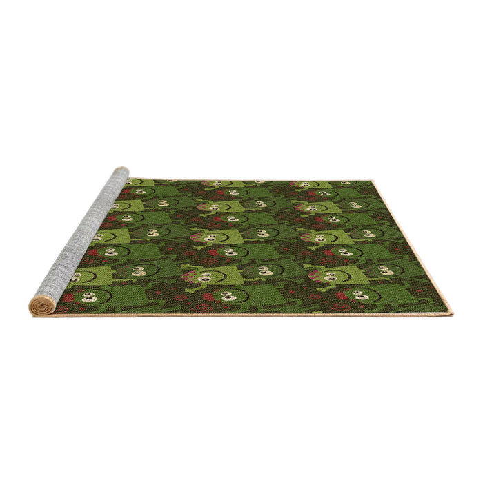 Sideview of Machine Washable Transitional Chocolate Brown Rug, wshpat3003brn