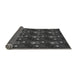 Thickness of Patterned Charcoal Black Rug, pat3003gry