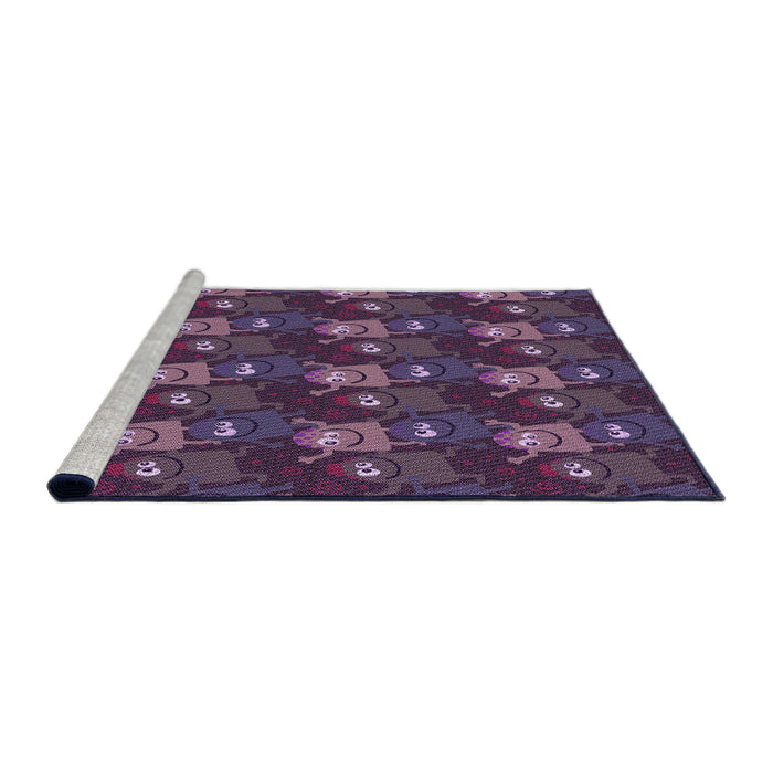 Sideview of Machine Washable Transitional Orchid Purple Rug, wshpat3003pur