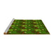 Sideview of Machine Washable Transitional Dark Forest Green Rug, wshpat3003yw