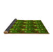 Thickness of Patterned Dark Forest Green Rug, pat3003yw