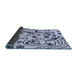 Thickness of Patterned Lavender Blue Rug, pat3004blu