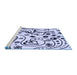 Sideview of Machine Washable Transitional Lavender Blue Rug, wshpat3004blu