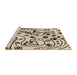 Sideview of Machine Washable Transitional Coffee Brown Rug, wshpat3004brn