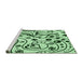 Sideview of Machine Washable Transitional Mint Green Rug, wshpat3004grn