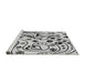 Sideview of Machine Washable Transitional Platinum Gray Rug, wshpat3004gry