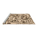 Sideview of Machine Washable Transitional Saddle Brown Rug, wshpat3004org