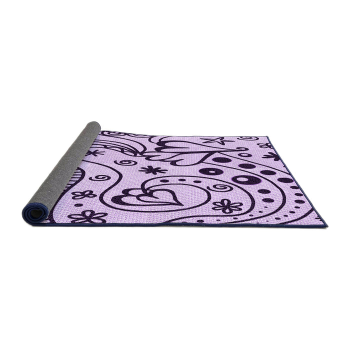 Thickness of Patterned Purple Rug, pat3004pur