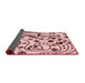 Thickness of Patterned Light Red Pink Rug, pat3004rd